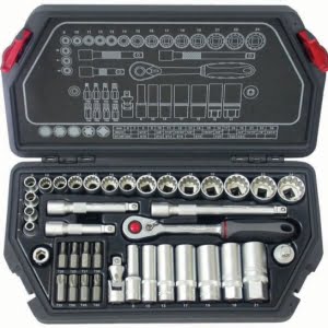 BATO Topnøglesæt 3/8" SplineLock 6-24mm kort. 8-19mm lang. 39 dele.