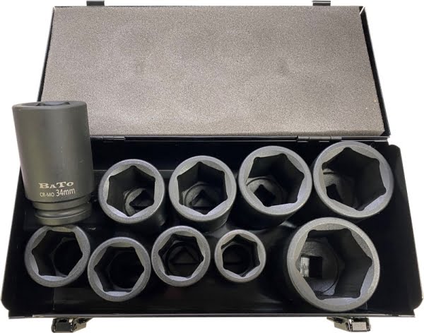 BATO Krafttopsæt 3/4" 27-50mm lang. 10 dele.