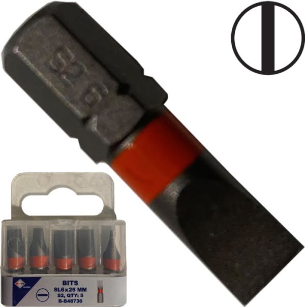 BATO 1/4" Bits industri kærv 6,0 x 25mm