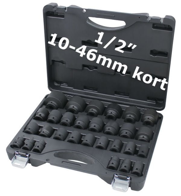 BATO Krafttopsæt 1/2" 10-46mm kort. 29 dele.