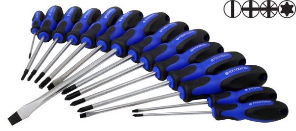 BATO BASIC skruetrækkersæt kærv/Ph/Pz/Torx 14 dele.