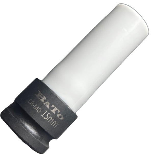BATO Krafthjultop tynd væg med plastbeskytter 1/2" x 15mm. 6kt. Grå.
