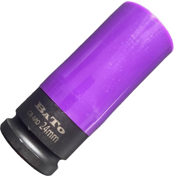 BATO Krafthjultop tynd væg med plastbeskytter 1/2" x 24mm. 6kt. Lilla.