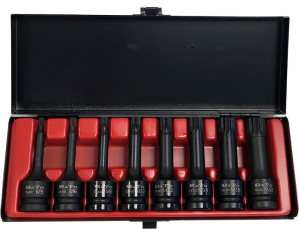 BATO Kraftstifttopsæt 1/2" XZN M5-M18. 8 dele