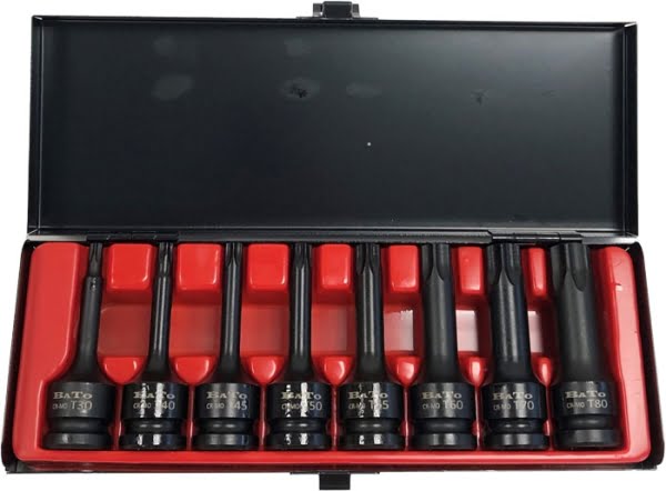 BATO Kraftstifttopsæt 1/2" Torx 30-80. 8 dele.
