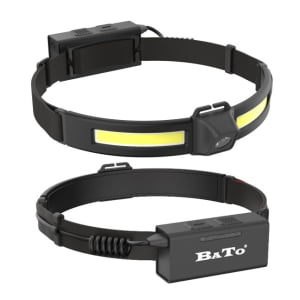 BATO SUPER STRIP Pandelampe med strop-LED fokus spot 50-450 Lumen med lysdæmper. Rød lys bagi. Opladelig.