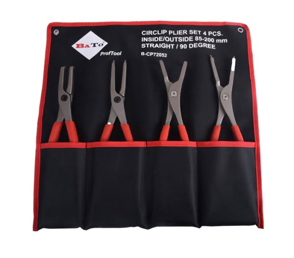 BATO Låseringstangsæt 85-200mm Kraftig spids. Lige/90gr. udv./indv. 4 dele