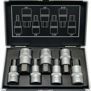 BATO Stifttopsæt 1/2" 6kt. 5/16-3/4". TOMMER 7 dele.