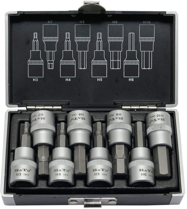 BATO Stifttopsæt 3/8" 6kt. 3-10mm. 8 dele.