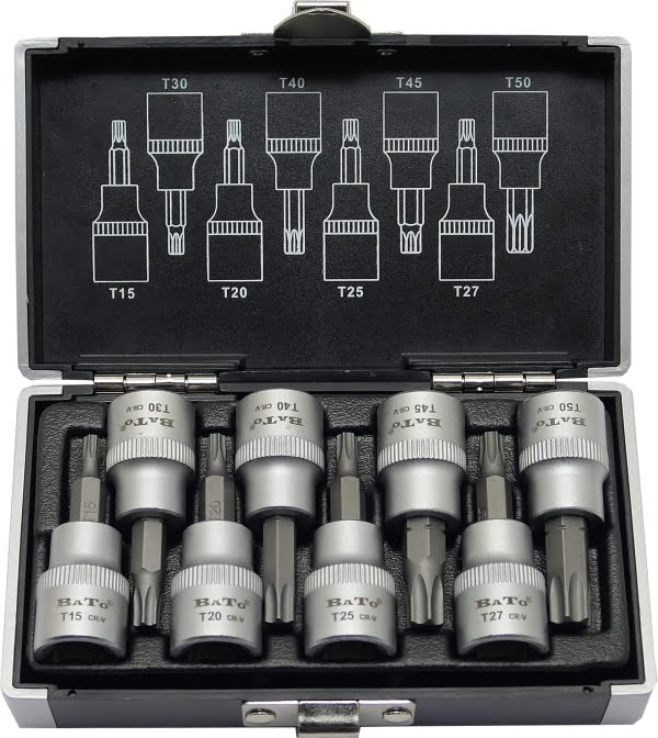 BATO Stifttopsæt 3/8" Torx 15-50. 8 dele.