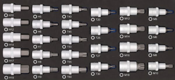 BATO Stifttopsæt 1/2" 6kt 5-19mm, Torx 20-60, XZN M5-M18. EVA 1/3.